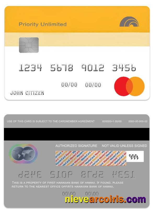 Hawaii Priority Unlimite Cash Back Credit mastercard